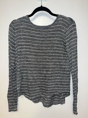 Vince Gray & White Striped Long Sleeve Shirt